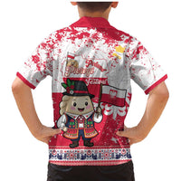 Poland Pierogi Festival Family Matching Mermaid Dress and Hawaiian Shirt Funny Dumpling Costume With Flag - Wonder Print Shop