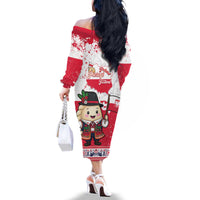 Poland Pierogi Festival Family Matching Off The Shoulder Long Sleeve Dress and Hawaiian Shirt Funny Dumpling Costume With Flag - Wonder Print Shop