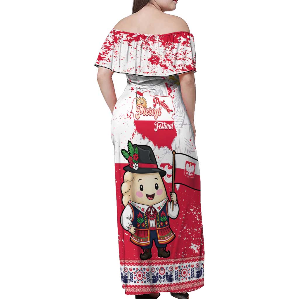 Poland Pierogi Festival Family Matching Off Shoulder Maxi Dress and Hawaiian Shirt Funny Dumpling Costume With Flag - Wonder Print Shop