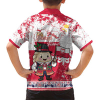 Poland Pierogi Festival Family Matching Short Sleeve Bodycon Dress and Hawaiian Shirt Funny Dumpling Costume With Flag - Wonder Print Shop