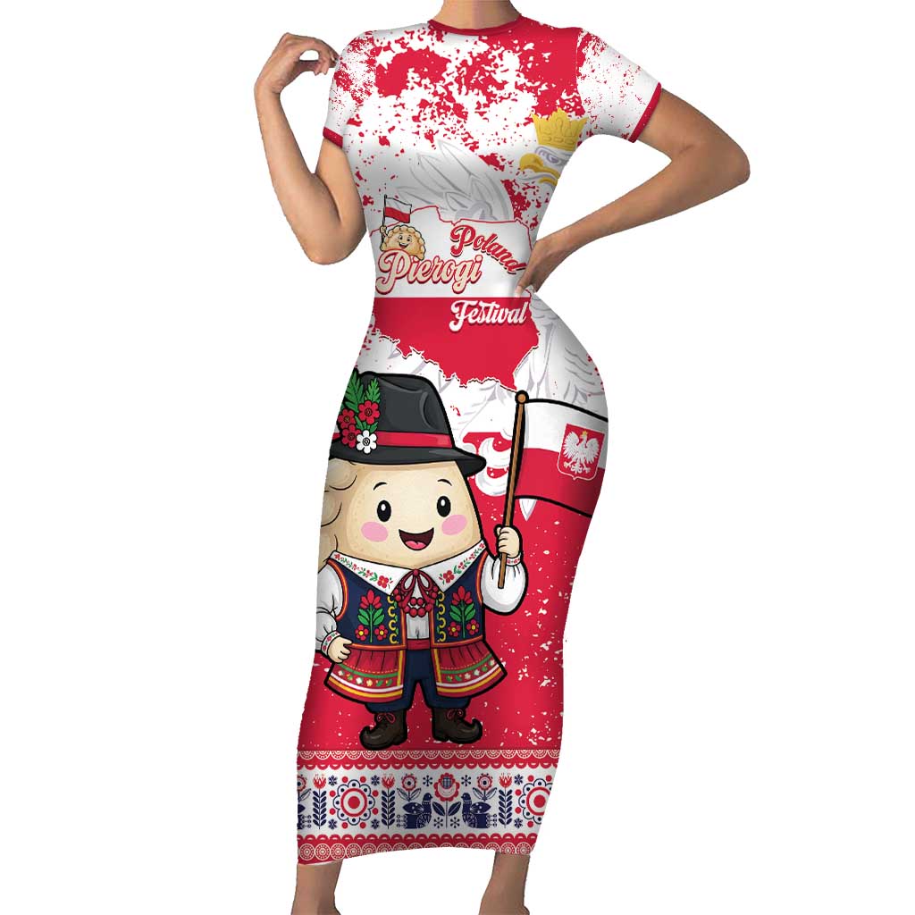 Poland Pierogi Festival Family Matching Short Sleeve Bodycon Dress and Hawaiian Shirt Funny Dumpling Costume With Flag - Wonder Print Shop