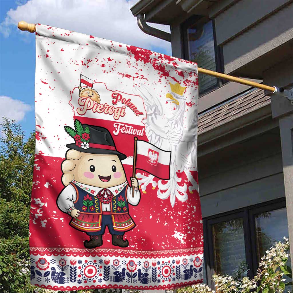 Poland Pierogi Festival Garden Flag Funny Dumpling Costume With Flag - Wonder Print Shop
