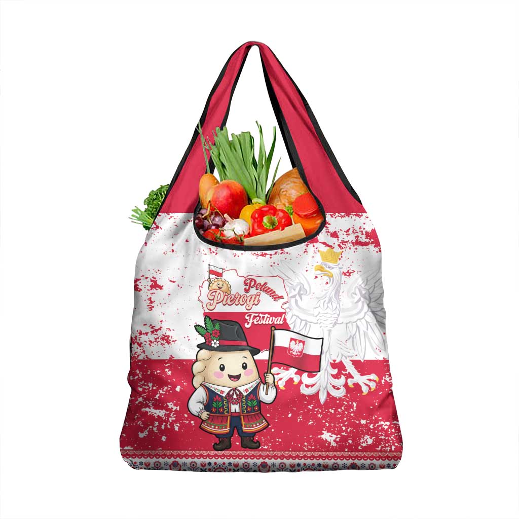 Poland Pierogi Festival Grocery Bag Funny Dumpling Costume With Flag - Wonder Print Shop