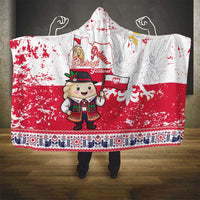 Poland Pierogi Festival Hooded Blanket Funny Dumpling Costume With Flag - Wonder Print Shop