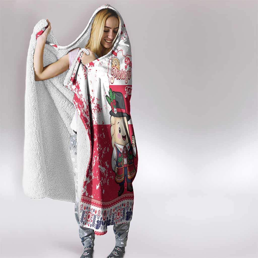 Poland Pierogi Festival Hooded Blanket Funny Dumpling Costume With Flag - Wonder Print Shop