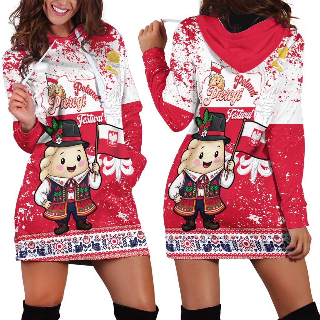 Poland Pierogi Festival Hoodie Dress Funny Dumpling Costume With Flag - Wonder Print Shop