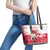 Poland Pierogi Festival Leather Tote Bag Funny Dumpling Costume With Flag - Wonder Print Shop