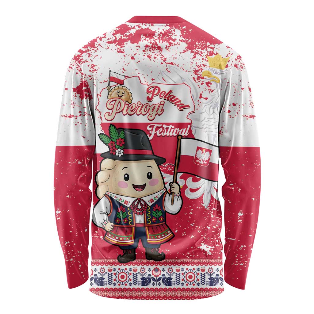 Poland Pierogi Festival Long Sleeve Shirt Funny Dumpling Costume With Flag - Wonder Print Shop