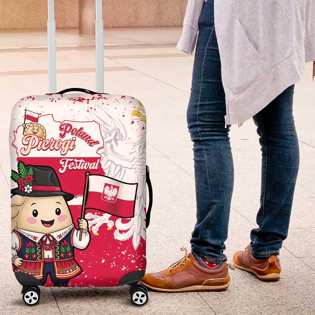 Poland Pierogi Festival Luggage Cover Funny Dumpling Costume With Flag - Wonder Print Shop
