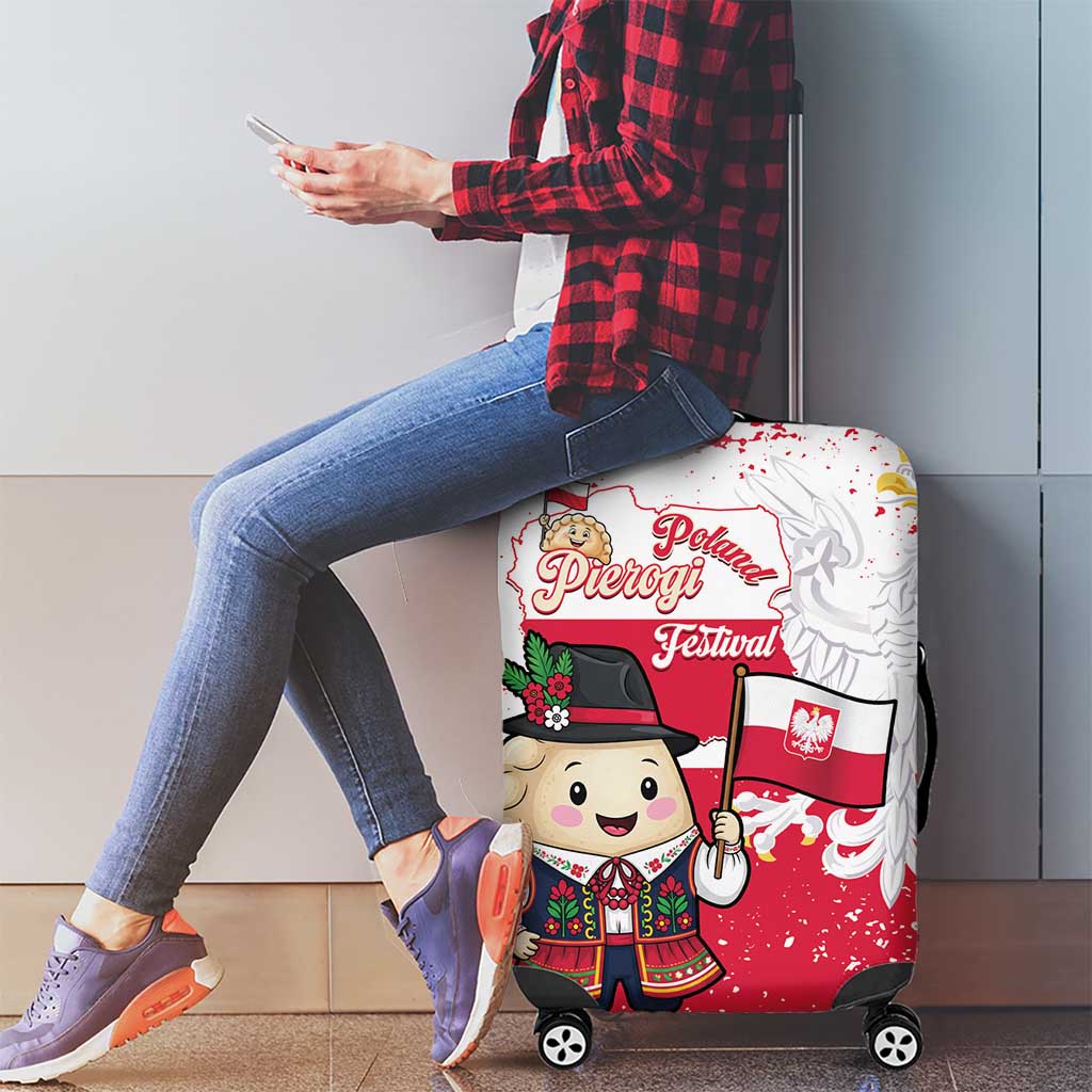 Poland Pierogi Festival Luggage Cover Funny Dumpling Costume With Flag - Wonder Print Shop