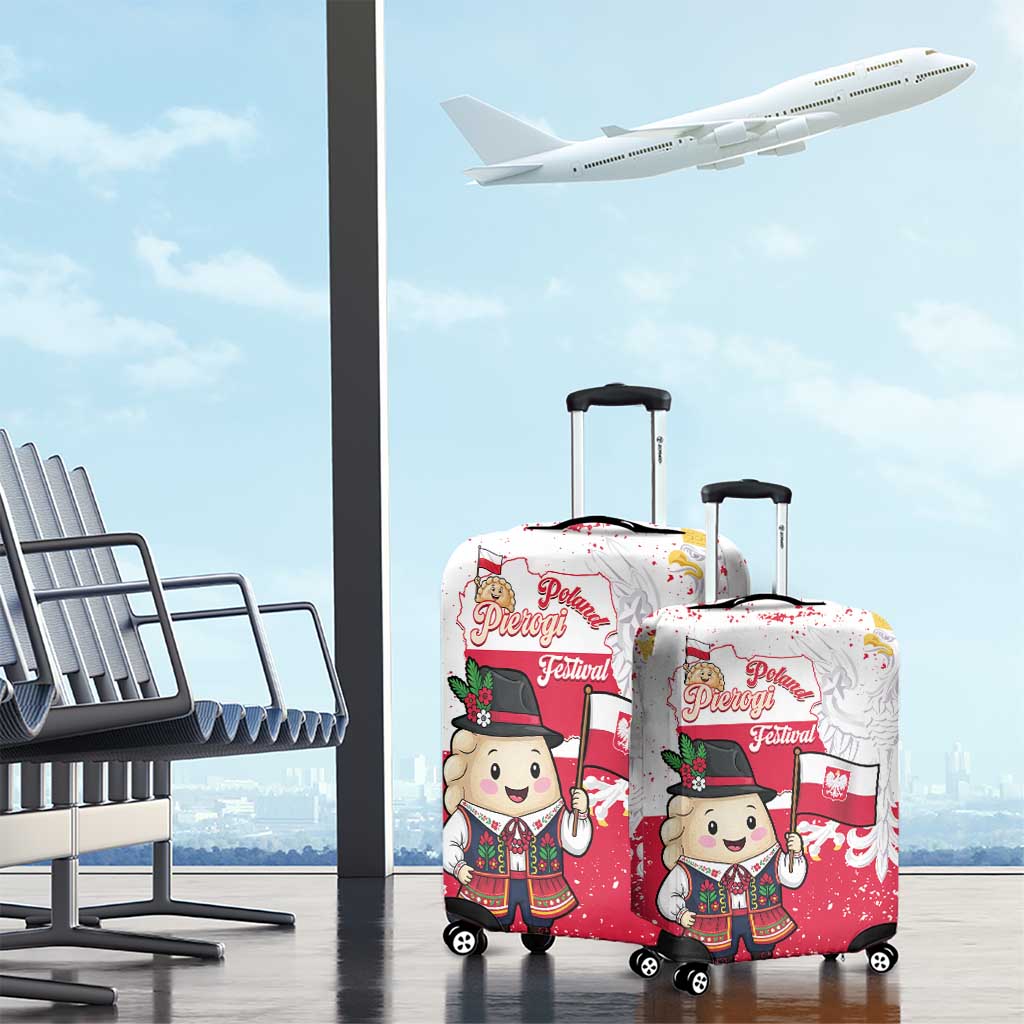 Poland Pierogi Festival Luggage Cover Funny Dumpling Costume With Flag - Wonder Print Shop