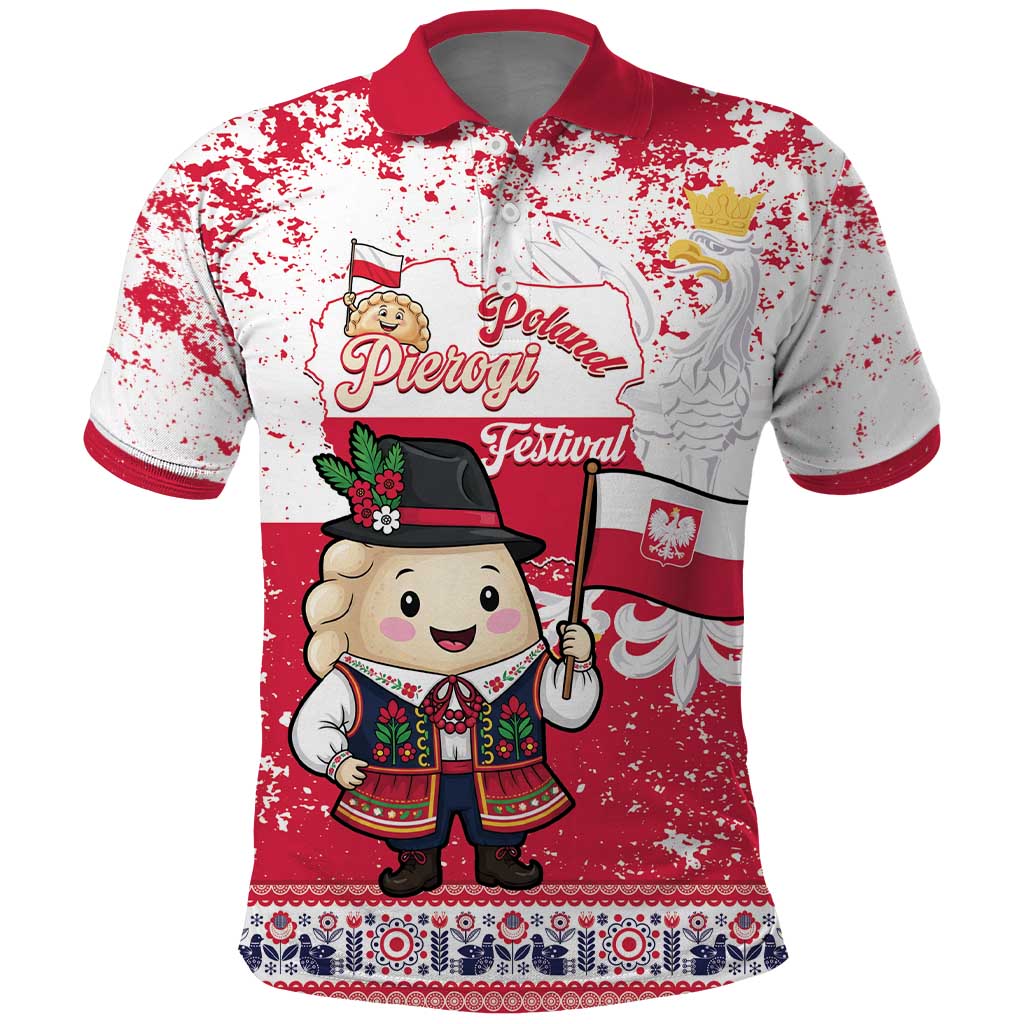 Poland Pierogi Festival Polo Shirt Funny Dumpling Costume With Flag - Wonder Print Shop