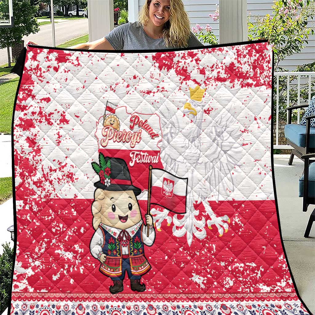 Poland Pierogi Festival Quilt Funny Dumpling Costume With Flag - Wonder Print Shop