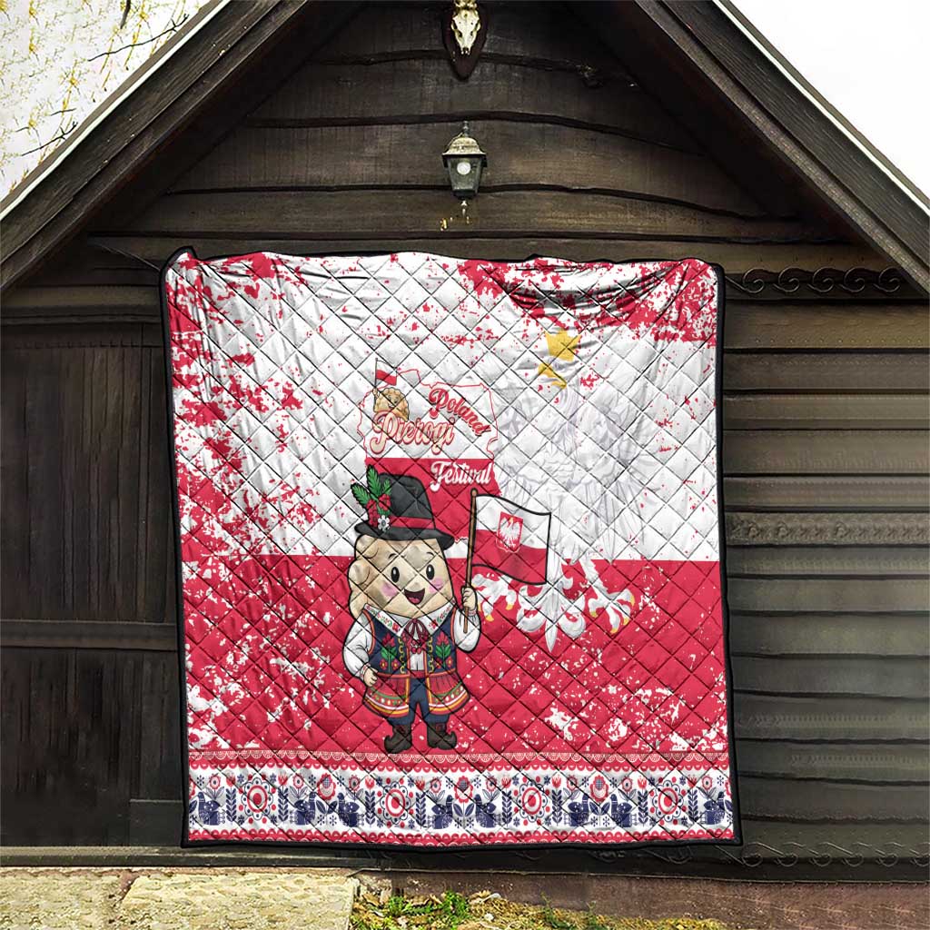 Poland Pierogi Festival Quilt Funny Dumpling Costume With Flag - Wonder Print Shop