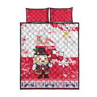Poland Pierogi Festival Quilt Bed Set Funny Dumpling Costume With Flag - Wonder Print Shop
