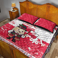 Poland Pierogi Festival Quilt Bed Set Funny Dumpling Costume With Flag - Wonder Print Shop