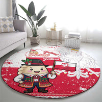 Poland Pierogi Festival Round Carpet Funny Dumpling Costume With Flag - Wonder Print Shop