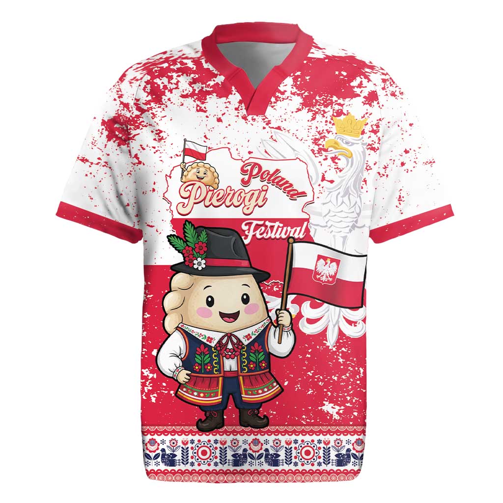 Poland Pierogi Festival Rugby Jersey Funny Dumpling Costume With Flag - Wonder Print Shop