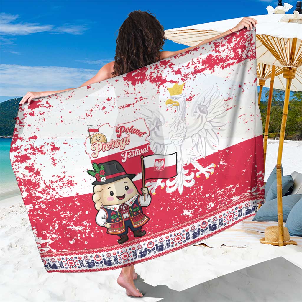 Poland Pierogi Festival Sarong Funny Dumpling Costume With Flag - Wonder Print Shop