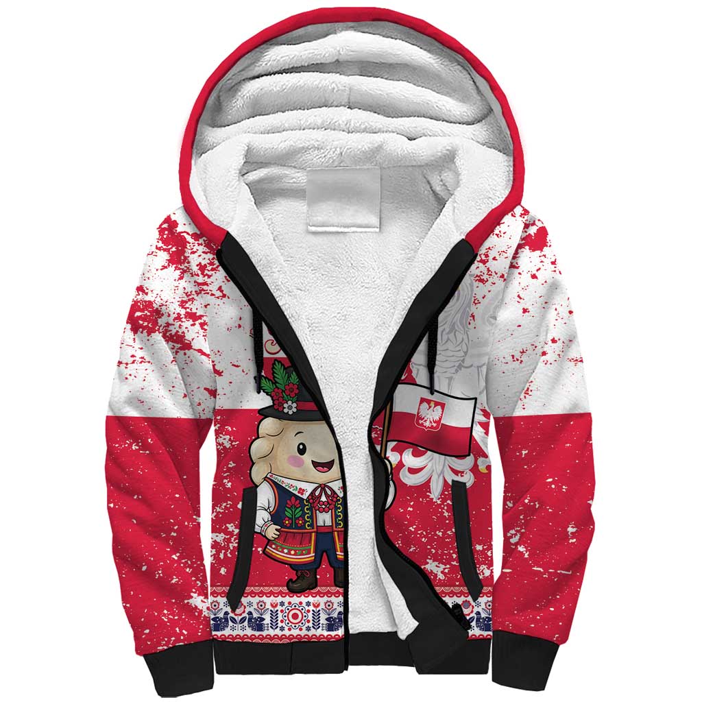 Poland Pierogi Festival Sherpa Hoodie Funny Dumpling Costume With Flag - Wonder Print Shop