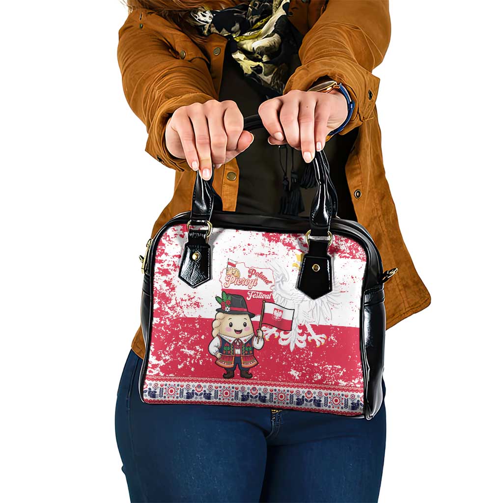 Poland Pierogi Festival Shoulder Handbag Funny Dumpling Costume With Flag - Wonder Print Shop