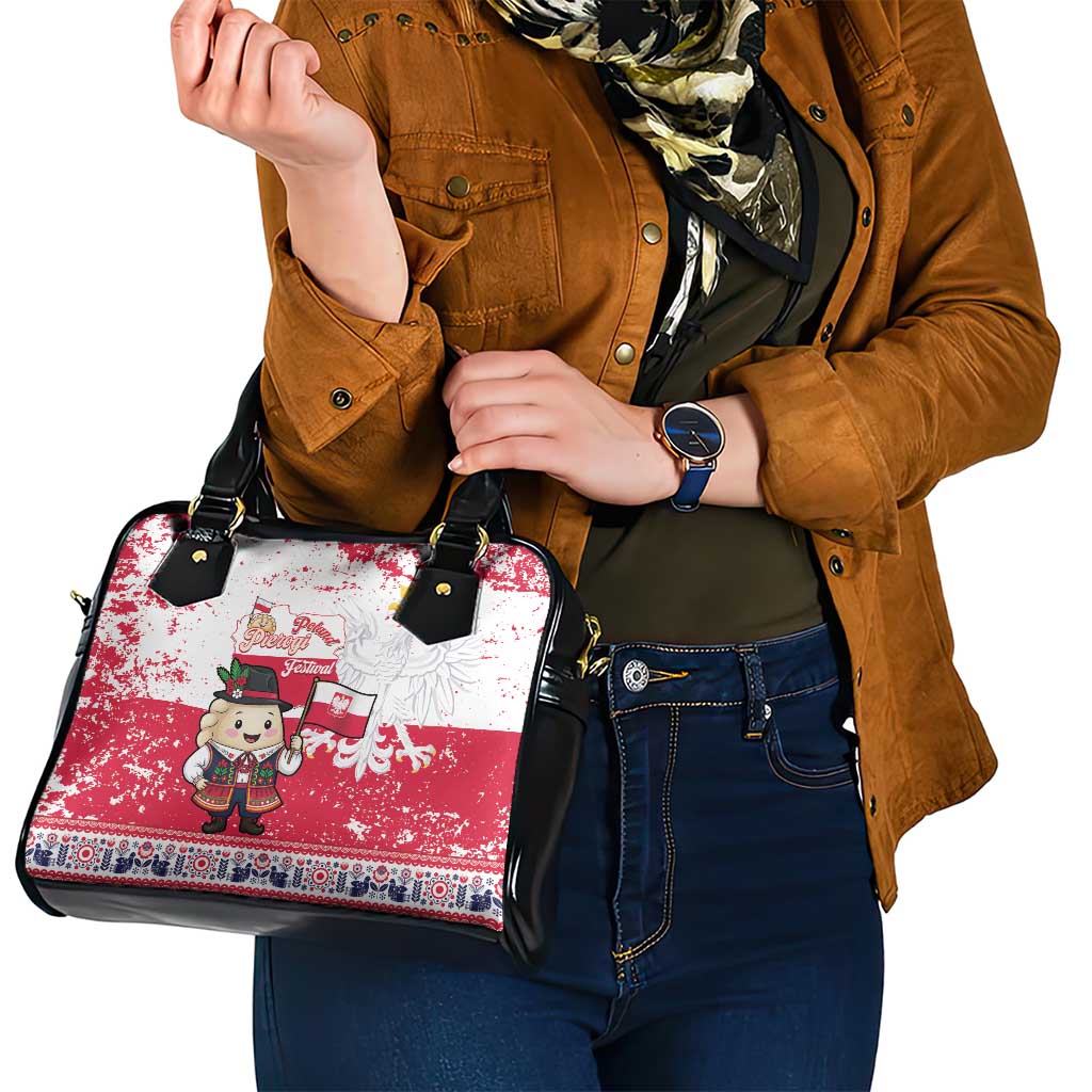 Poland Pierogi Festival Shoulder Handbag Funny Dumpling Costume With Flag - Wonder Print Shop