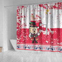 Poland Pierogi Festival Shower Curtain Funny Dumpling Costume With Flag - Wonder Print Shop