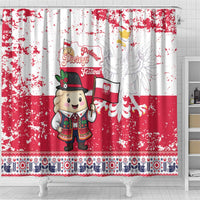 Poland Pierogi Festival Shower Curtain Funny Dumpling Costume With Flag - Wonder Print Shop