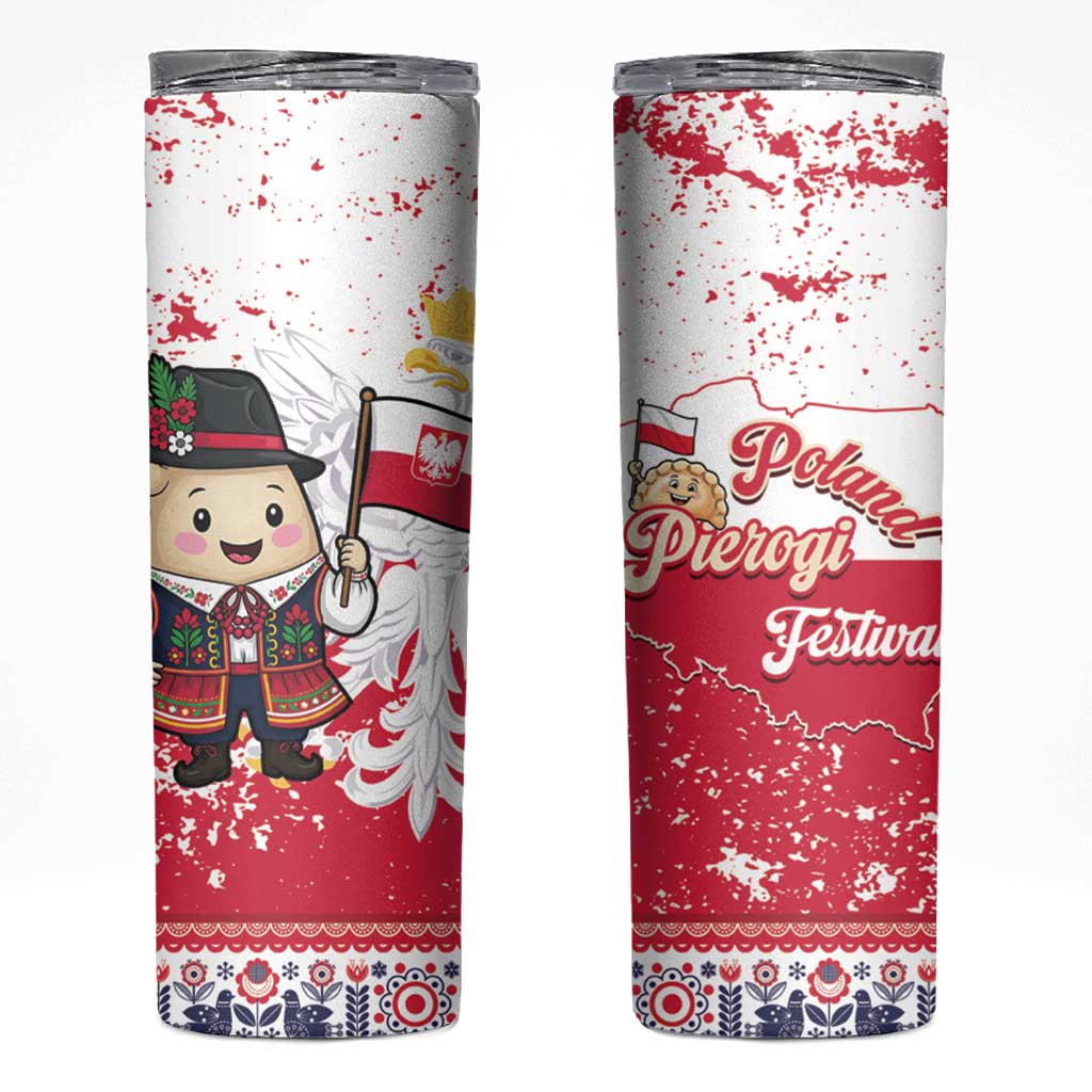 Poland Pierogi Festival Skinny Tumbler Funny Dumpling Costume With Flag - Wonder Print Shop