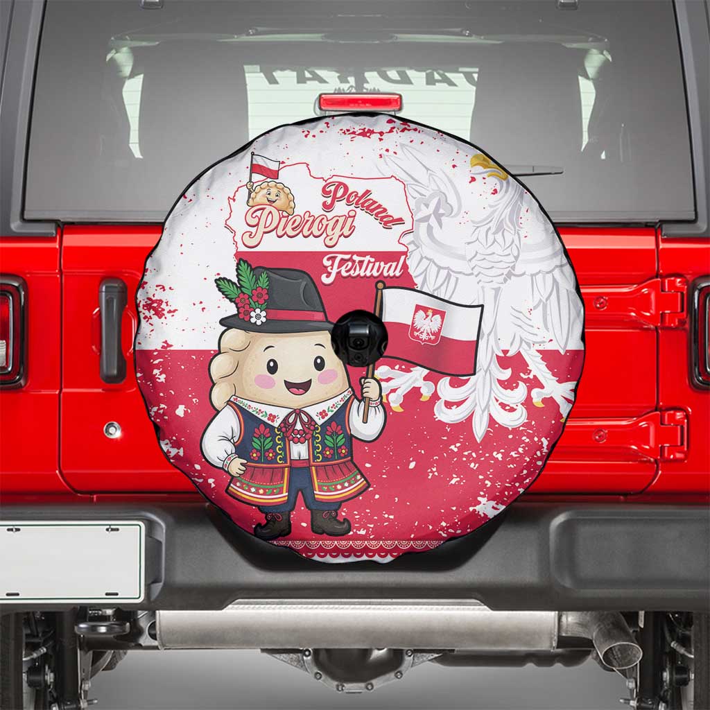 Poland Pierogi Festival Spare Tire Cover Funny Dumpling Costume With Flag - Wonder Print Shop