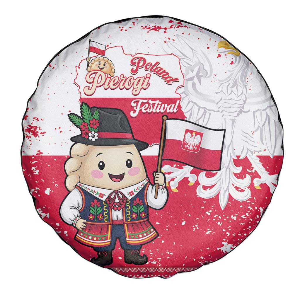 Poland Pierogi Festival Spare Tire Cover Funny Dumpling Costume With Flag - Wonder Print Shop