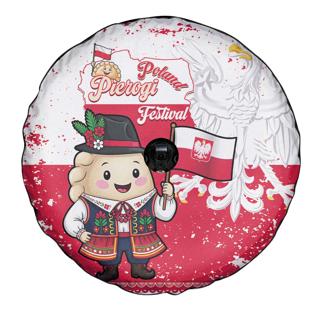 Poland Pierogi Festival Spare Tire Cover Funny Dumpling Costume With Flag - Wonder Print Shop