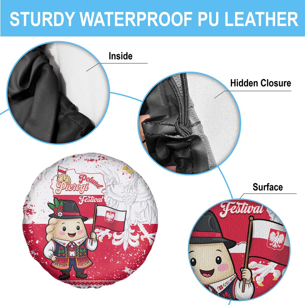 Poland Pierogi Festival Spare Tire Cover Funny Dumpling Costume With Flag - Wonder Print Shop