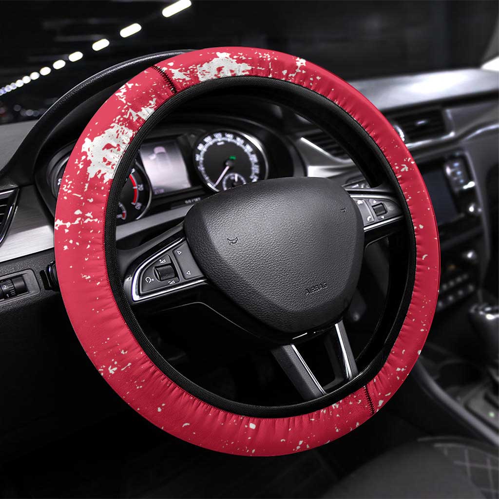 Poland Pierogi Festival Steering Wheel Cover Funny Dumpling Costume With Flag - Wonder Print Shop