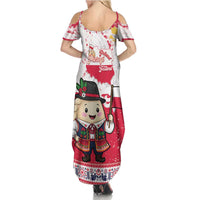 Poland Pierogi Festival Summer Maxi Dress Funny Dumpling Costume With Flag - Wonder Print Shop