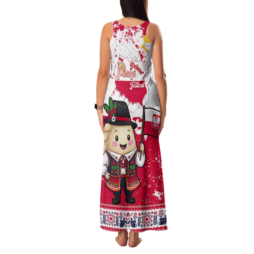 Poland Pierogi Festival Tank Maxi Dress Funny Dumpling Costume With Flag - Wonder Print Shop