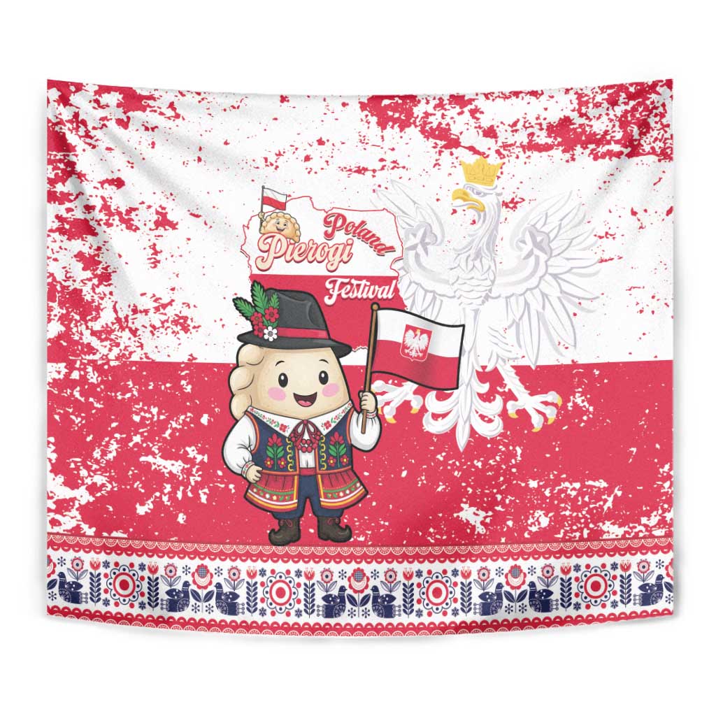 Poland Pierogi Festival Tapestry Funny Dumpling Costume With Flag - Wonder Print Shop