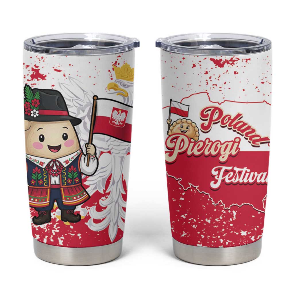 Poland Pierogi Festival Tumbler Cup Funny Dumpling Costume With Flag - Wonder Print Shop
