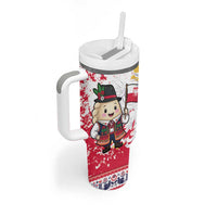 Poland Pierogi Festival Tumbler With Handle Funny Dumpling Costume With Flag - Wonder Print Shop