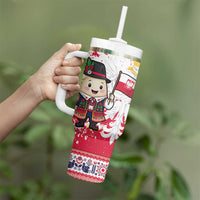 Poland Pierogi Festival Tumbler With Handle Funny Dumpling Costume With Flag - Wonder Print Shop