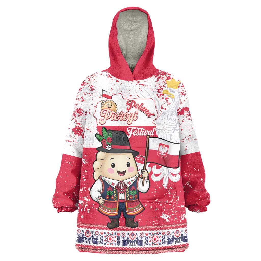 Poland Pierogi Festival Wearable Blanket Hoodie Funny Dumpling Costume With Flag - Wonder Print Shop