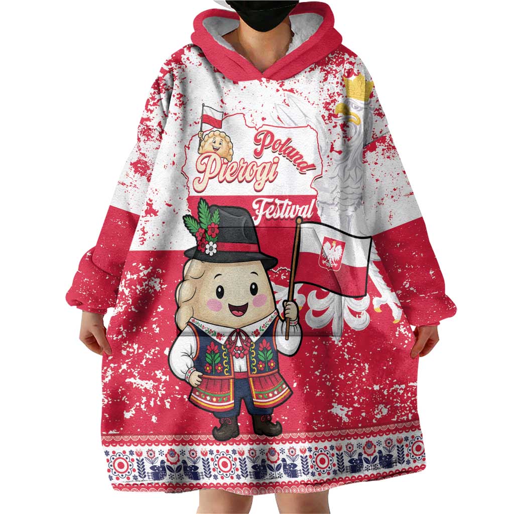 Poland Pierogi Festival Wearable Blanket Hoodie Funny Dumpling Costume With Flag - Wonder Print Shop