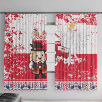Poland Pierogi Festival Window Curtain Funny Dumpling Costume With Flag - Wonder Print Shop