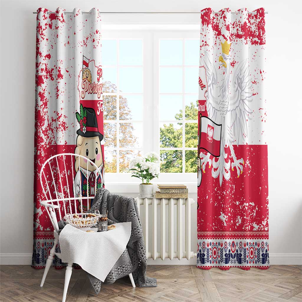 Poland Pierogi Festival Window Curtain Funny Dumpling Costume With Flag - Wonder Print Shop