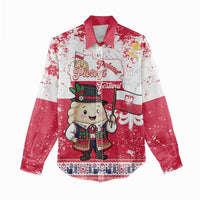 Poland Pierogi Festival Women Casual Shirt Funny Dumpling Costume With Flag - Wonder Print Shop