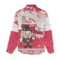 Poland Pierogi Festival Women Casual Shirt Funny Dumpling Costume With Flag - Wonder Print Shop