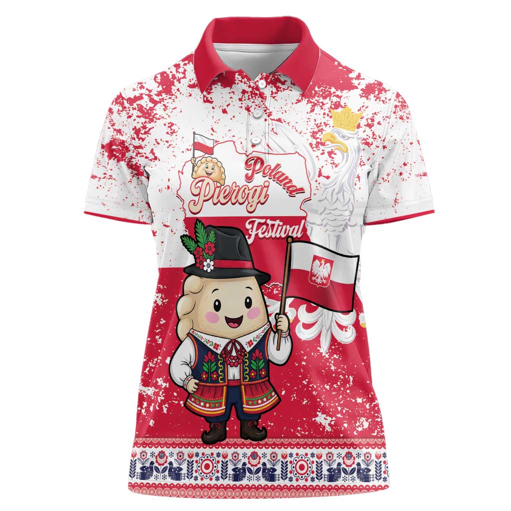 Poland Pierogi Festival Women Polo Shirt Funny Dumpling Costume With Flag - Wonder Print Shop