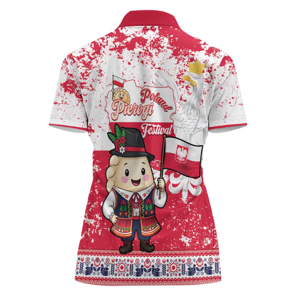 Poland Pierogi Festival Women Polo Shirt Funny Dumpling Costume With Flag - Wonder Print Shop