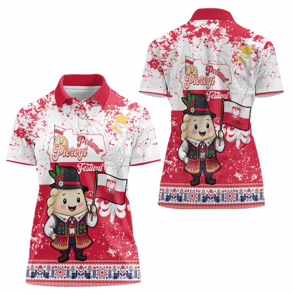 Poland Pierogi Festival Women Polo Shirt Funny Dumpling Costume With Flag - Wonder Print Shop