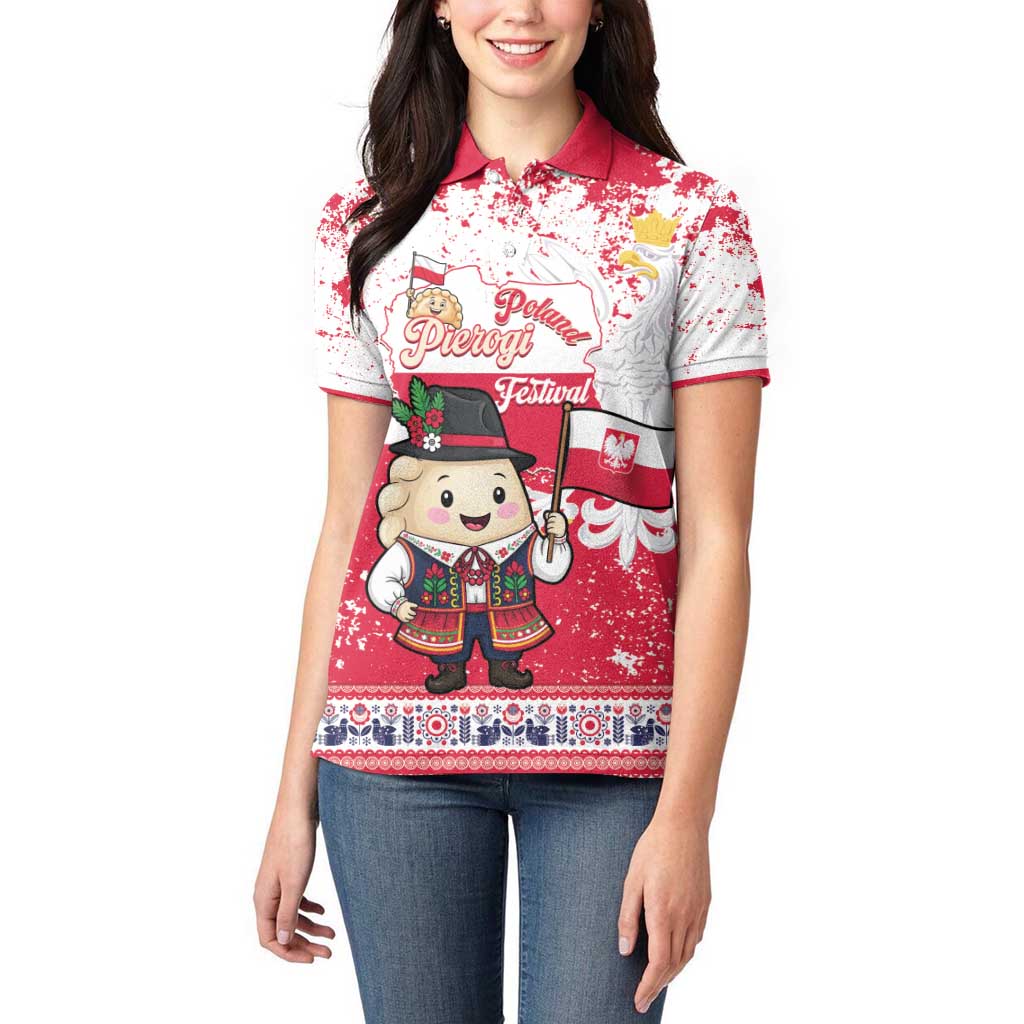 Poland Pierogi Festival Women Polo Shirt Funny Dumpling Costume With Flag - Wonder Print Shop
